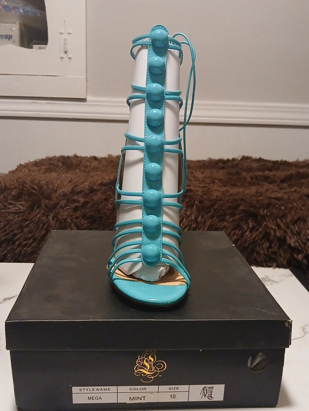Mint Strappy High-Heel Gladiator Sandal - Brand Unknown
